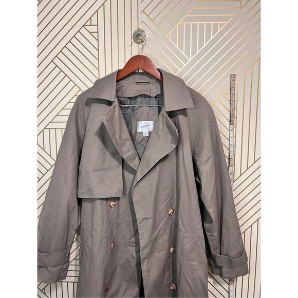 Jacqueline Ferrar Women's Double Breasted Belted Trench Coat Tan Brown Size 16 - Picture 1 of 12